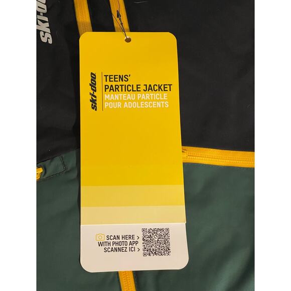 Ski-Doo Teens' Size 7 NEW Unisex Hooded Radiant Particle Jacket Black Green NWT - Picture 9 of 12